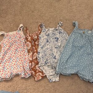 Floral and Paisley Baby Romper Set